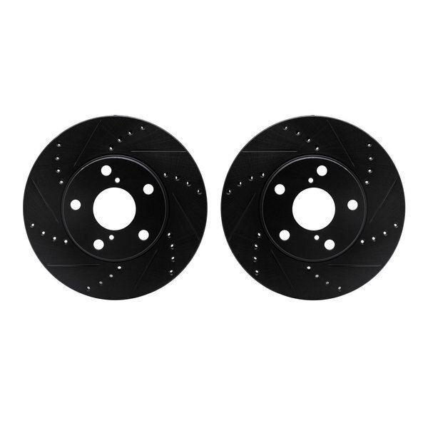 Rotors-Drilled and Slotted-Black, Zinc Plated black, Zinc Coated, 8002-76085, Dynamic Friction Co, Mfr#: 8002-76085